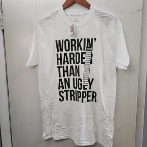 Threadless White Short Sleeve Tee Casual Crew Neck